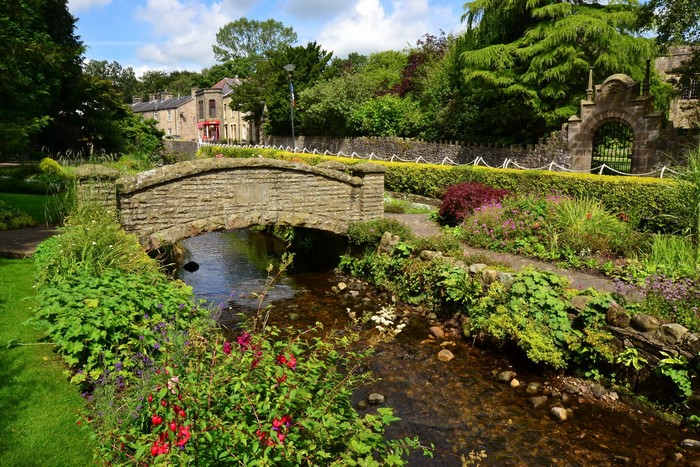 Stone bridge over a stream in Waddington, England