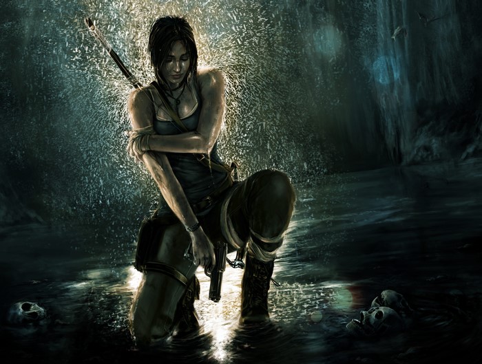 Lara Croft Tomb Raider 4K Dark Water Scene
