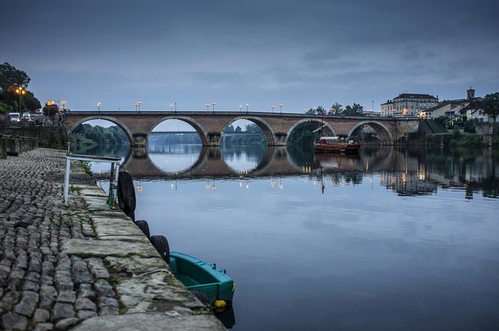 Bridge over the Dordogne River in Bergerac, France