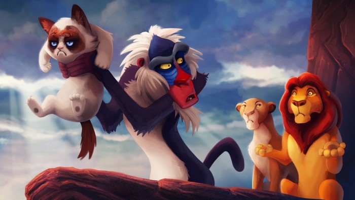 Grumpy Cat as Simba from The Lion King