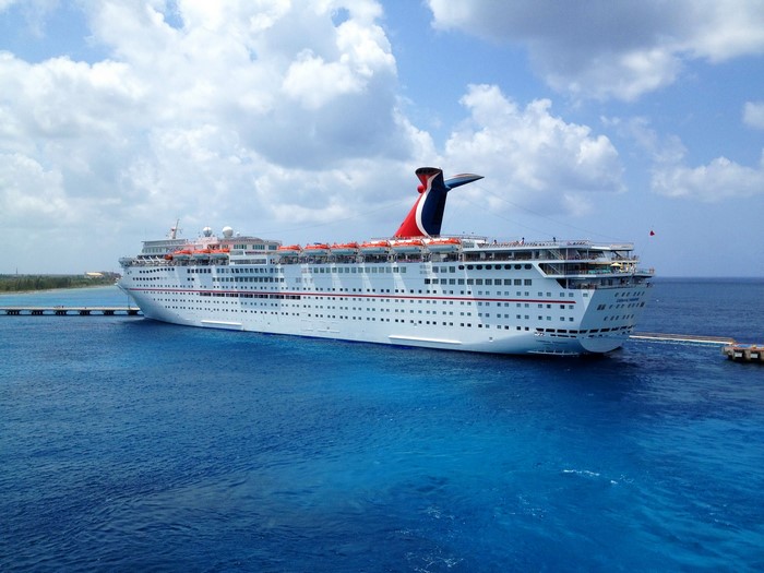 Carnival Paradise cruise liner docked at sea