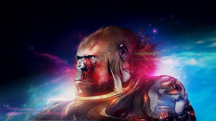 Gorilla warrior in space