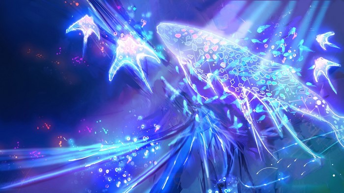 Child of Eden fantastic world glowing creatures