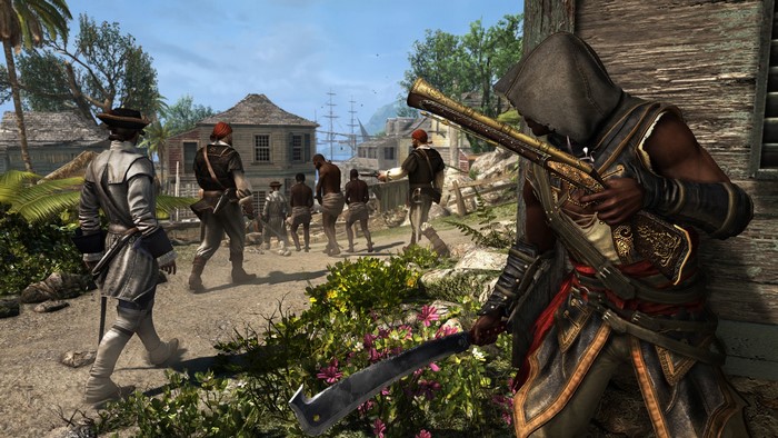 Assassin from Assassin's Creed 4 Black Flag with pistol and sword