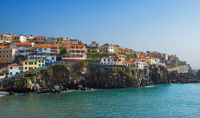 4K Camara de Lobos Madeira Portugal Houses Sea Coast