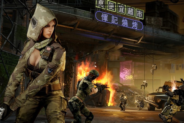 Warface Warriors in a Fiery Urban Battle