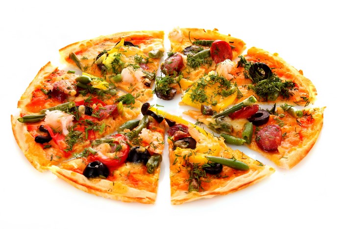 4K Pizza Slices with Various Toppings