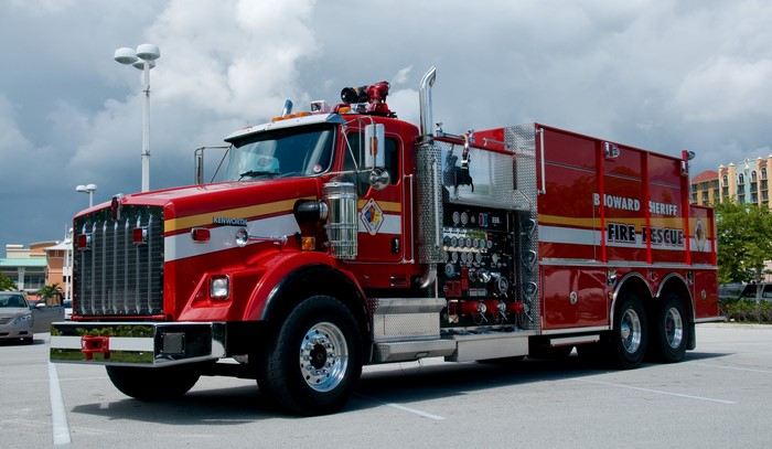 Red Kenworth Fire Rescue Truck