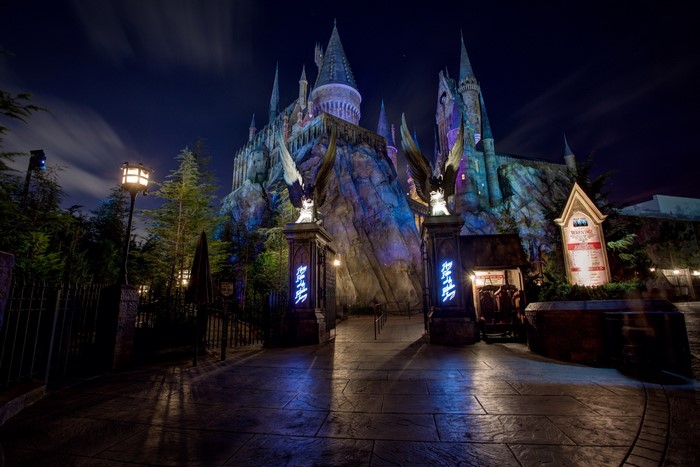 Hogwarts Castle at Universal Studios at Night