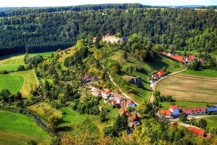 Gundelfingen, Germany: Castle and Village on a Hillside