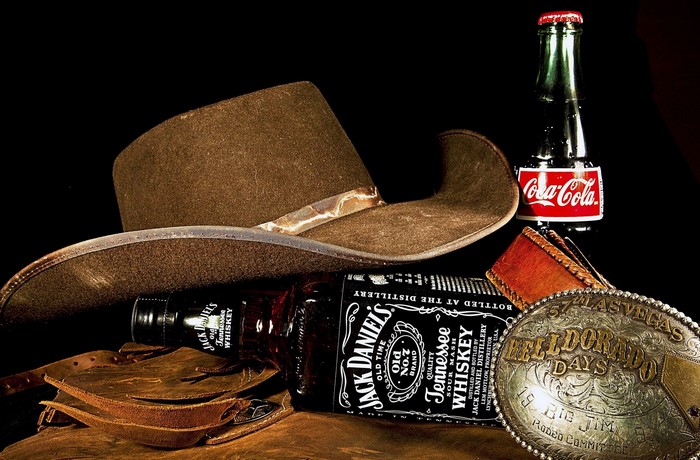Jack Daniel's, Coca-Cola, Cowboy Hat, and Belt Buckle