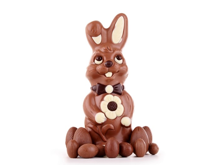 Chocolate Easter Bunny with Eggs