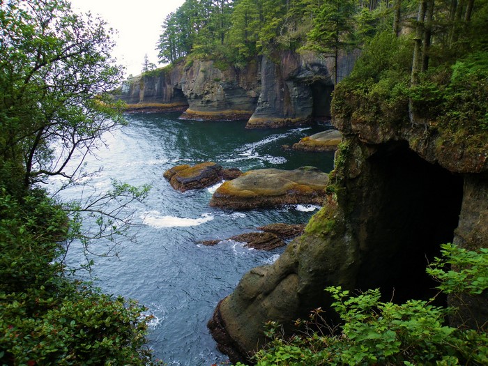 Cape Flattery sea caves and coastline