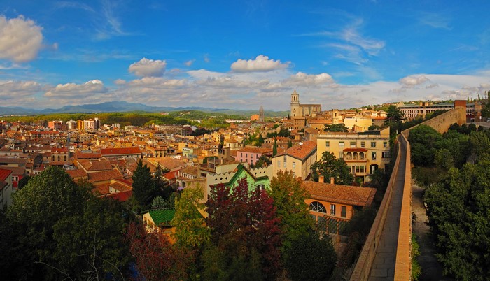 Girona, Spain, city view from above