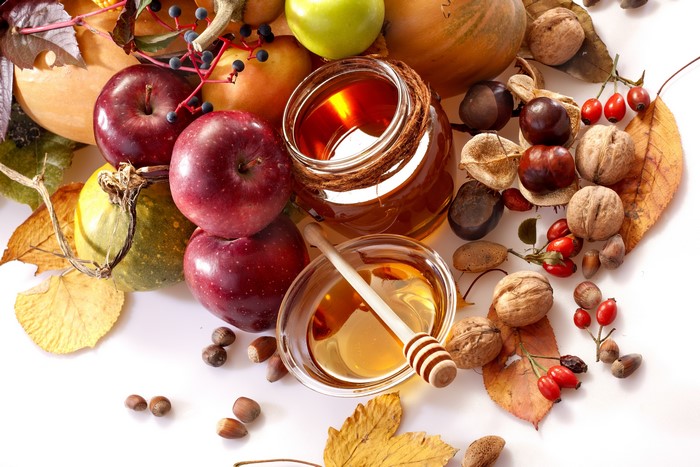 Apples, Honey, Nuts, and Foliage