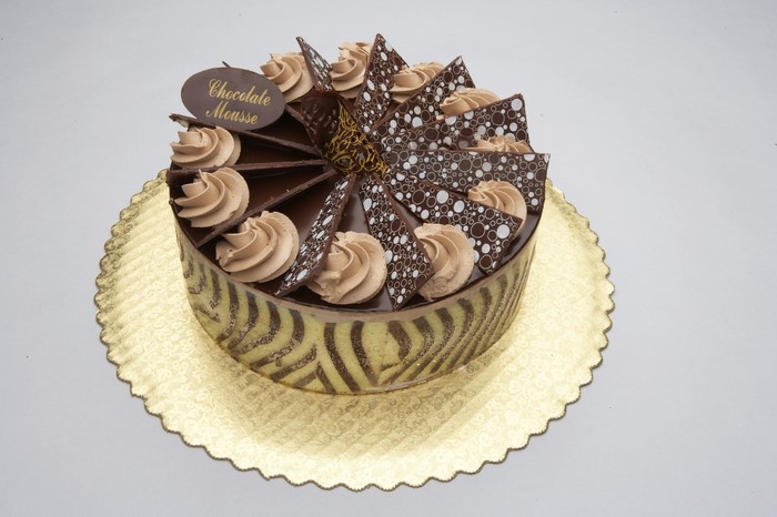 Chocolate Mousse Cake with Chocolate Decorations