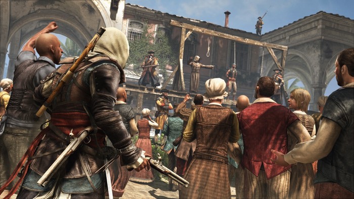 Edward Kenway from Assassin's Creed IV: Black Flag at a public execution