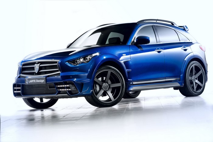 Blue 2014 Infiniti QX70 Larte Tuning