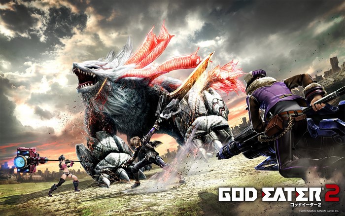 God Eater 2: Warriors Battle a Monster