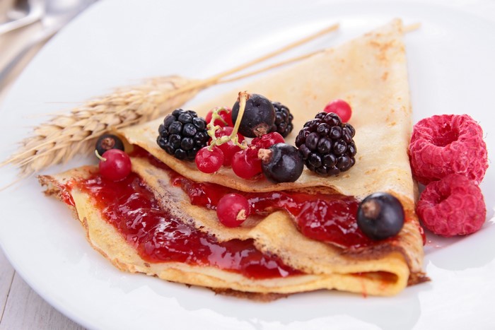 Pancake with Jam and Berries
