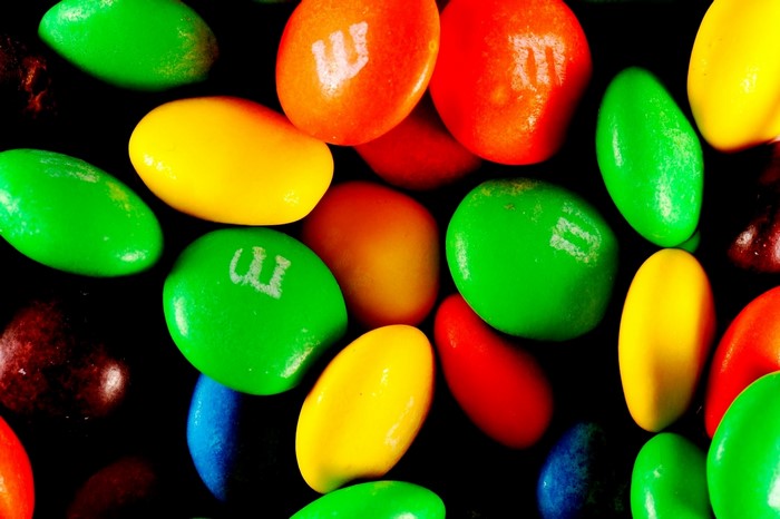 Close-up of colorful M&M candies