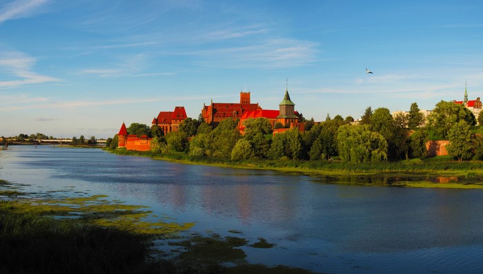 Malbork Castle on the Nogat River in Poland