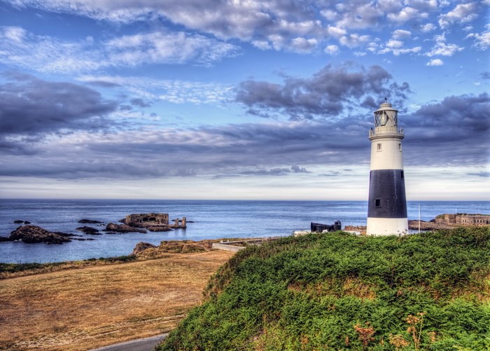 Alderney, England, Island, Lighthouses, Coast, Sky, Clouds, HD ...