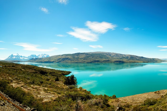 Turquoise Lake and Mountains in Patagonia