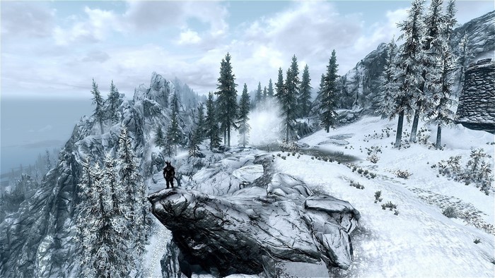 The Elder Scrolls V: Skyrim snowy mountain landscape
