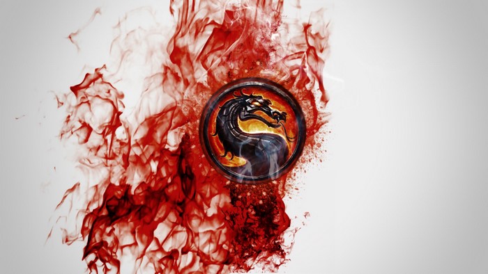 Mortal Kombat logo with red flames