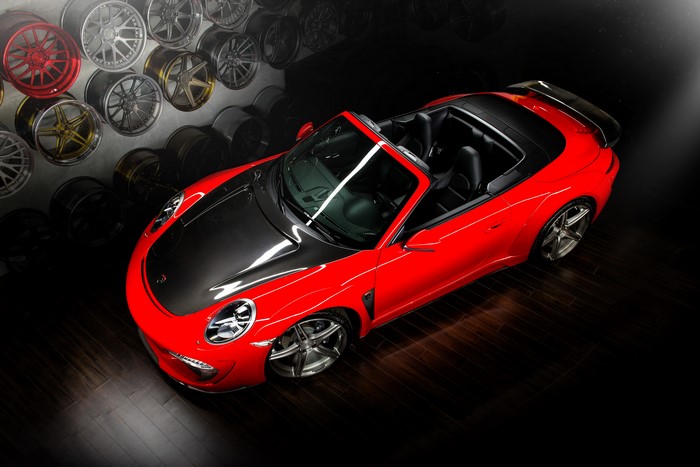 4K Red Porsche 911 Stinger Cabriolet