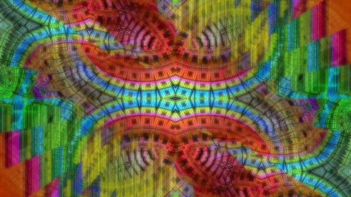 Abstract fractal pattern with rainbow colors