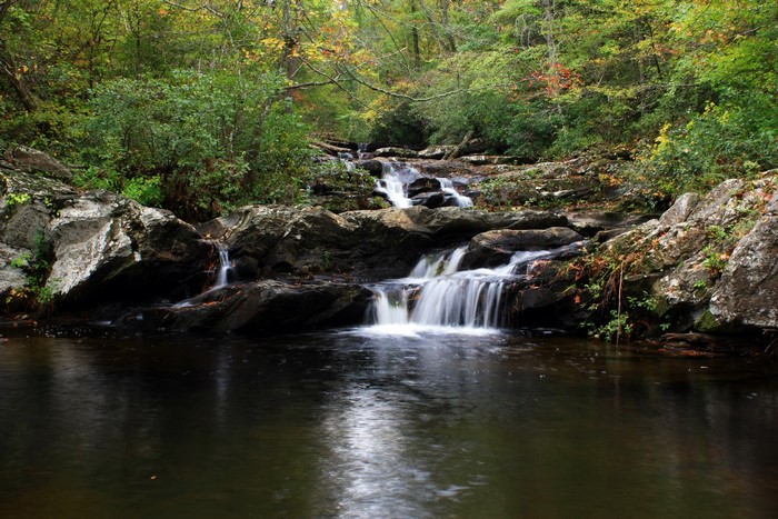 Waterfalls in a forest in Alabama, USA