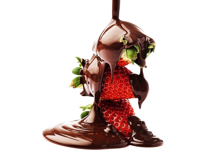 Strawberries covered in chocolate