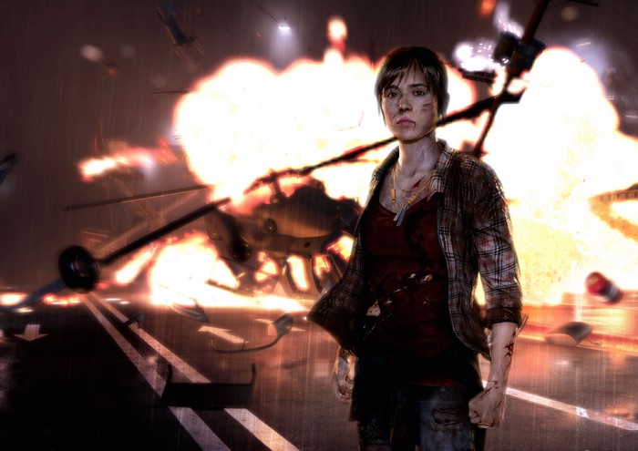 4K: Jodie Holmes from Beyond: Two Souls in an explosion