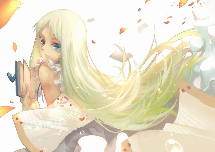 Meiko Honma from Anohana holding a book