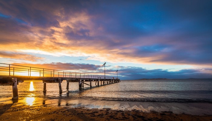 Pier at Sunset over the Sea in Australia