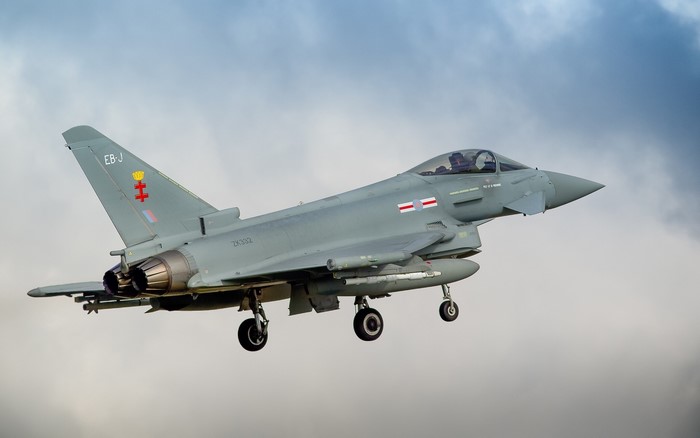 Eurofighter Typhoon fighter jet in flight