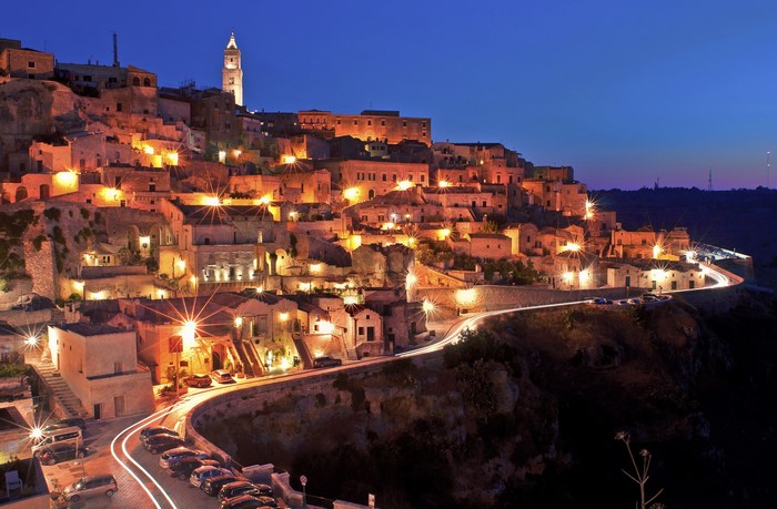 Matera, Italy at Night
