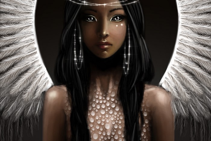 Angel with wings and halo
