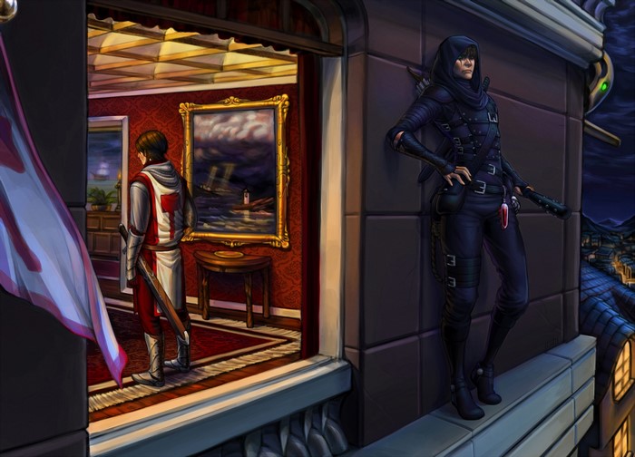 Thief and Warrior in a Luxurious Room