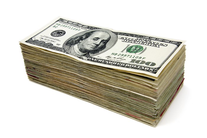 Stack of 100 Dollar Bills