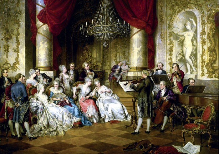 A Concert in a Rococo Salon by Carl Schweninger Jr.