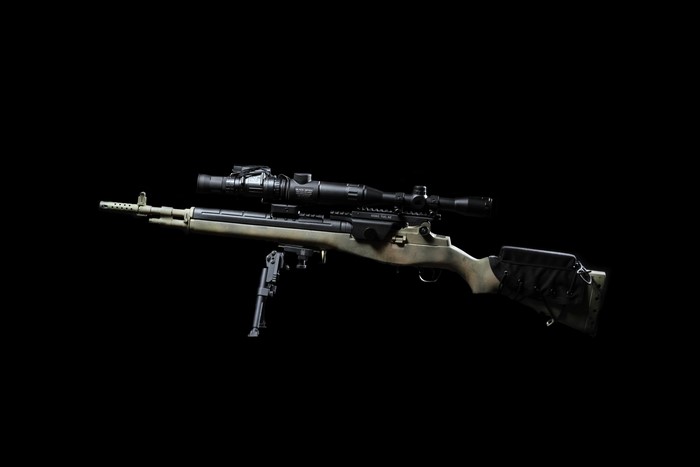 M1A rifle with CNVD scope and bipod