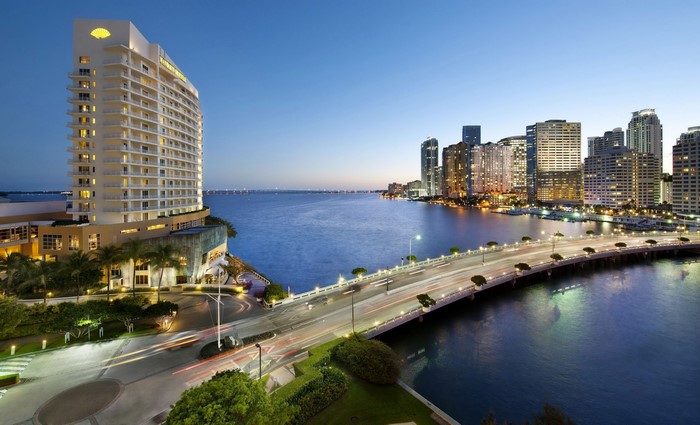 Miami Skyline and Bridge at Dusk