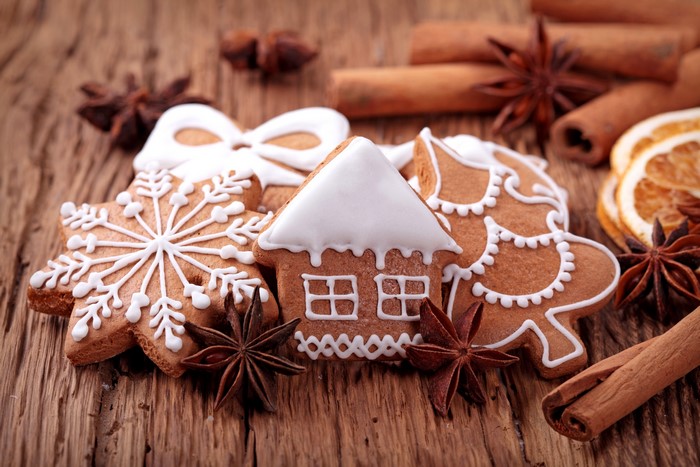 Christmas gingerbread cookies with spices