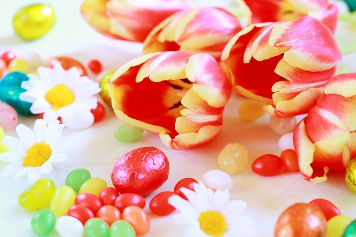 Easter Tulips and Eggs