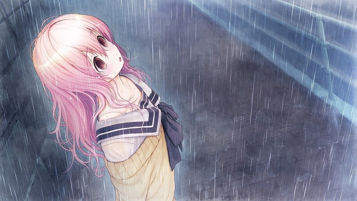 Aoi Mukou from Kimi to Kanojo to Kanojo no Koi in the rain
