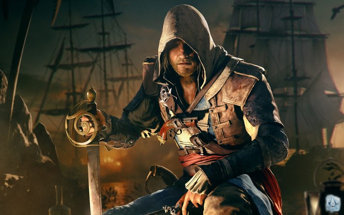 Edward Kenway from Assassin's Creed IV: Black Flag with sword and pistol