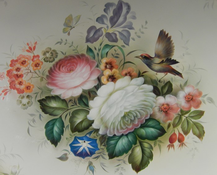 Painting Art of Flowers and a Bird